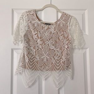 Lace White Blouse XS